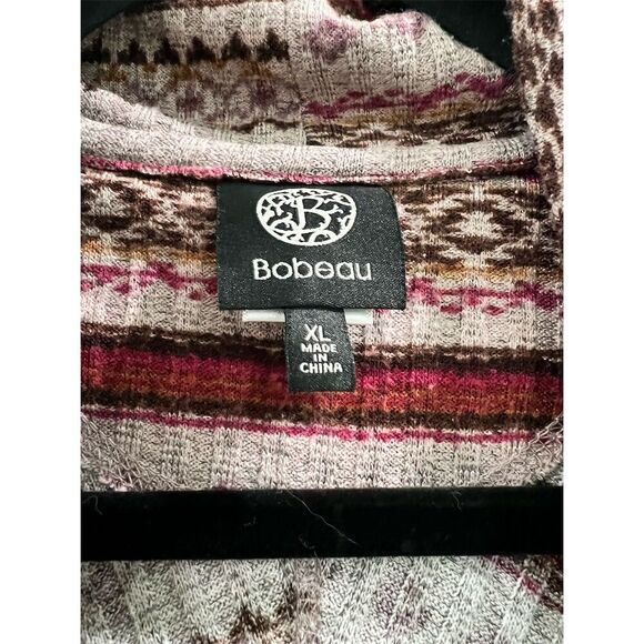 Bobeau Women's XL Multicolor Geometric Open Front Cardigan Coatigan - Picture 2 of 4